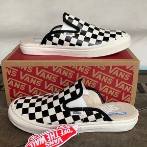 VANS MULE SF LEATHER CHECKERBOARD WMNS BLACK/WHT W